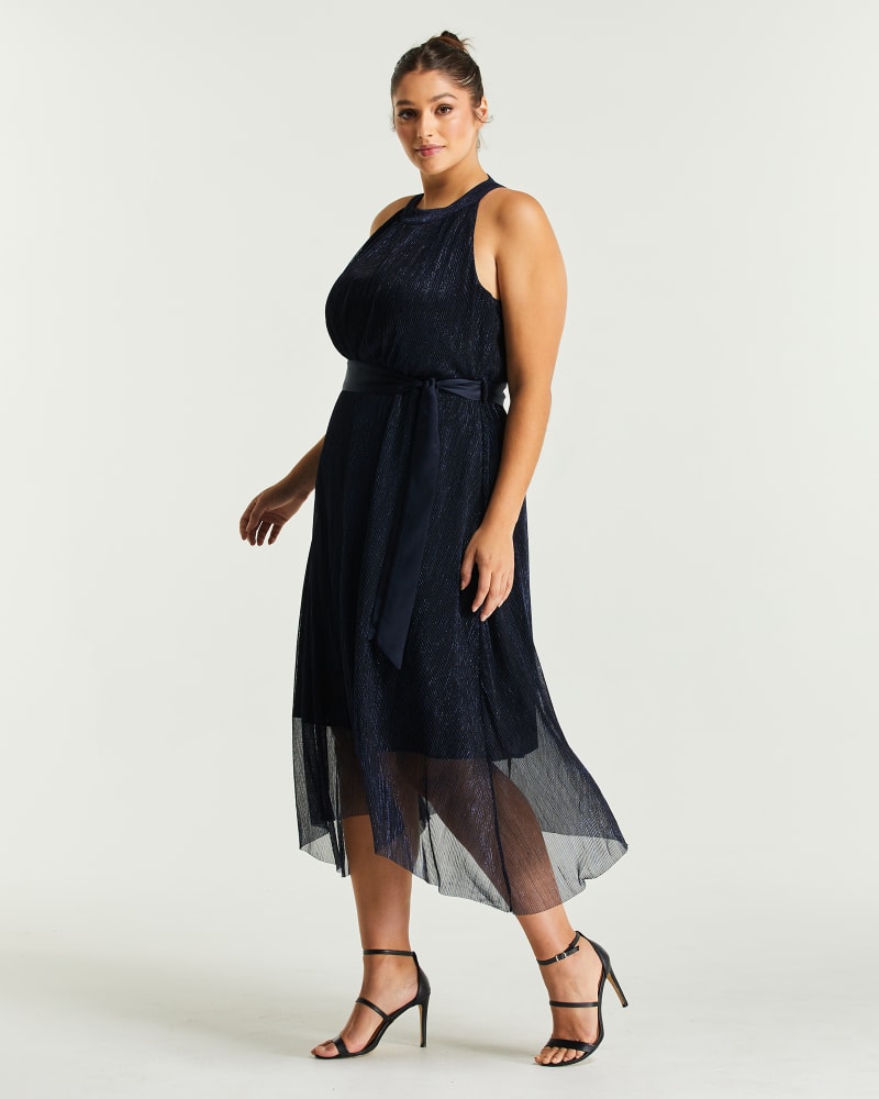 Plus Size Gloria Belted Dress | Black/Navy